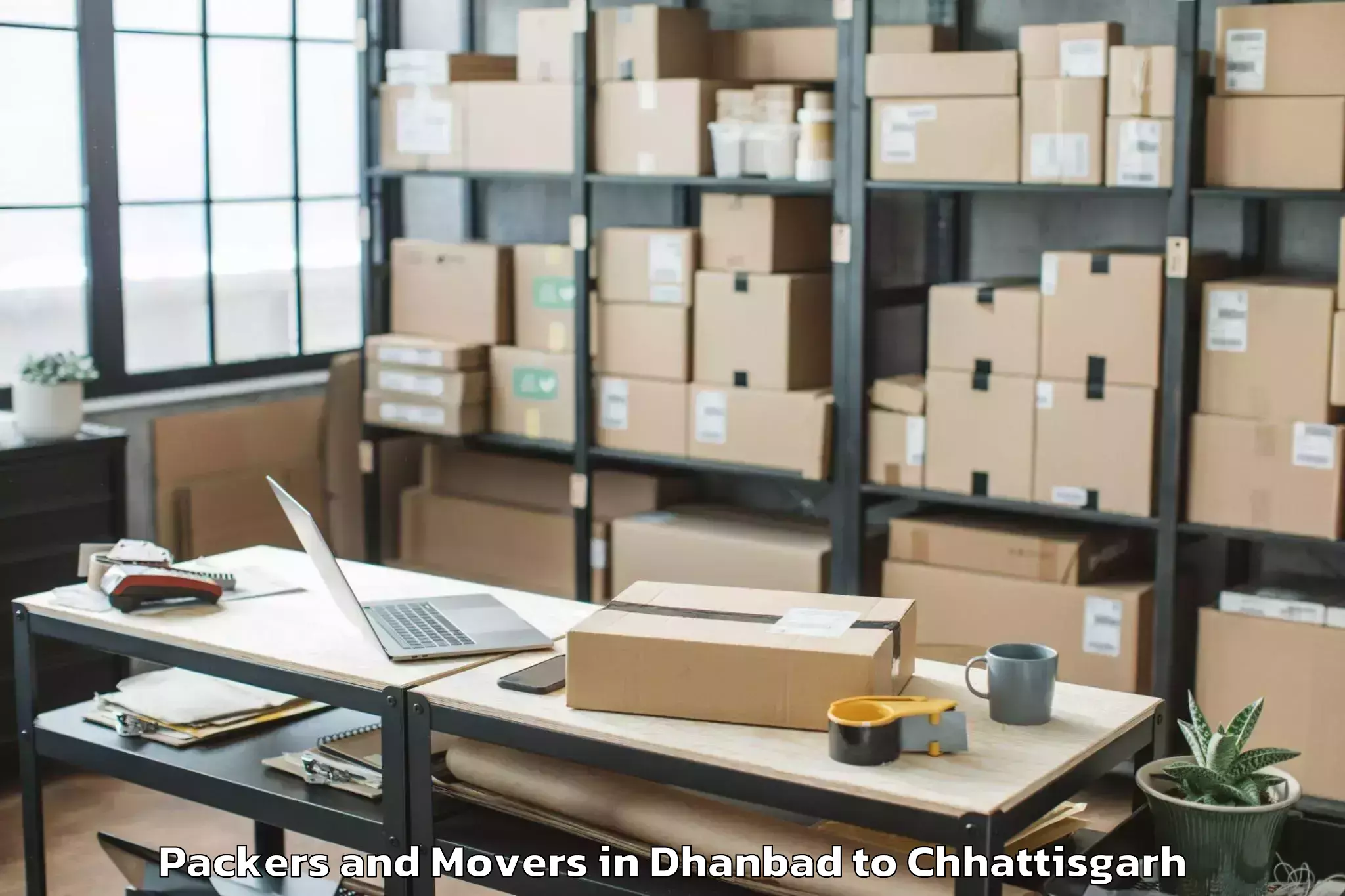 Leading Dhanbad to Baloda Bazar Packers And Movers Provider